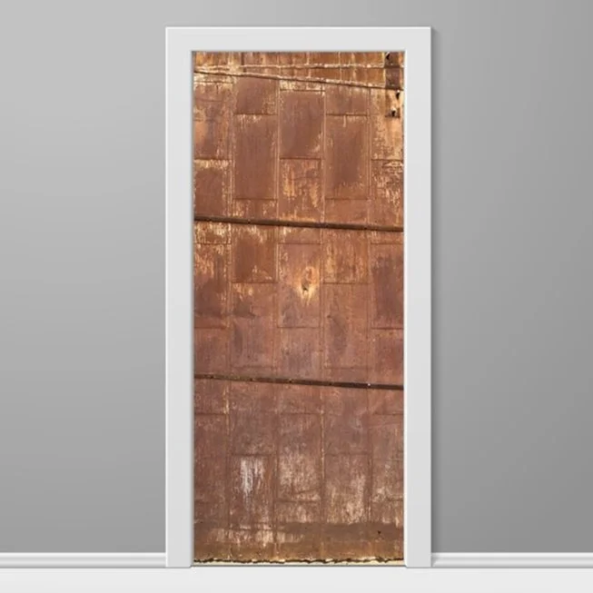 Rusted Sheet Metal Custom-Printed Door Wrap